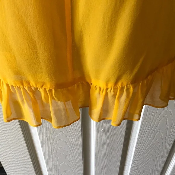Betsey Johnson bright yellow halter dress. - Picture 2 of 12
